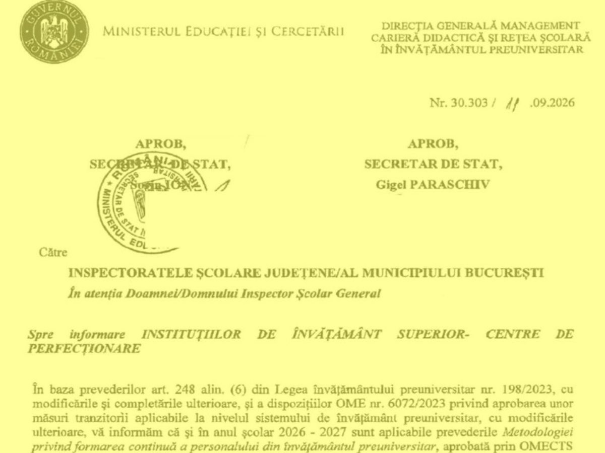Inspecții în anul școlar 2026-2027. Precizările Ministerului Educației pentru gradele didactice, definitivat și pentru ocuparea posturilor în cadrul etapelor de mobilitate – document